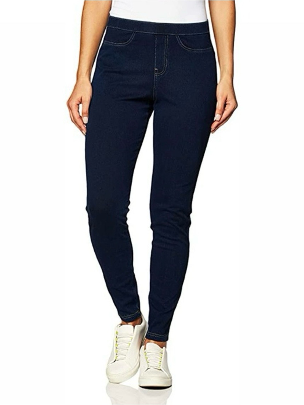 No Nonsense Pull-On Skinny Jeans in Dark Indigo, size XL denim jeggings casual